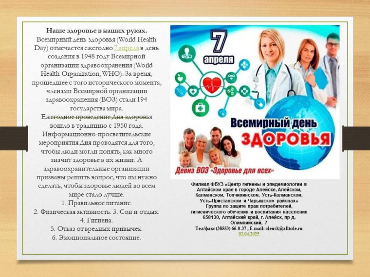7 апреля 2025 года - Всемирный день здоровья!. 7 апреля 2025 года - Всемирный день здоровья!.